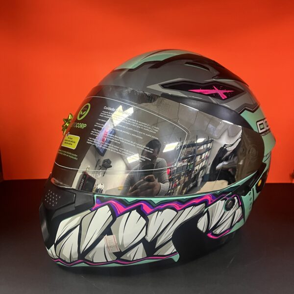 CASCO ABATIBLE MOTOCORP MATT MACHINE BLUE #3 BLACK VISOR TALLA L ABS/DOT