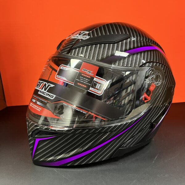 CASCO ABATIBLE IRON RACING DARK PHOENIX FIBRA CARBON VIOLETA