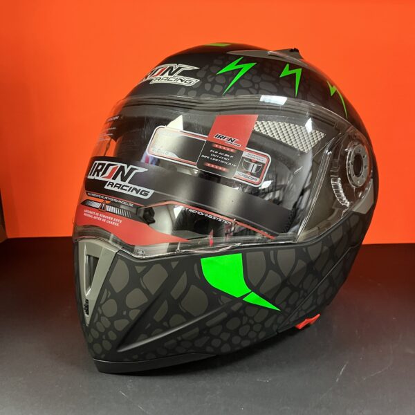 CASCO ABATIBLE IRON RACING IR105 DOT COBRA VERDE MATE M