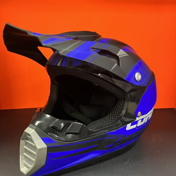 CASCO CROSS MOTOCORP ABS-DOT MATT BLUE SPOK